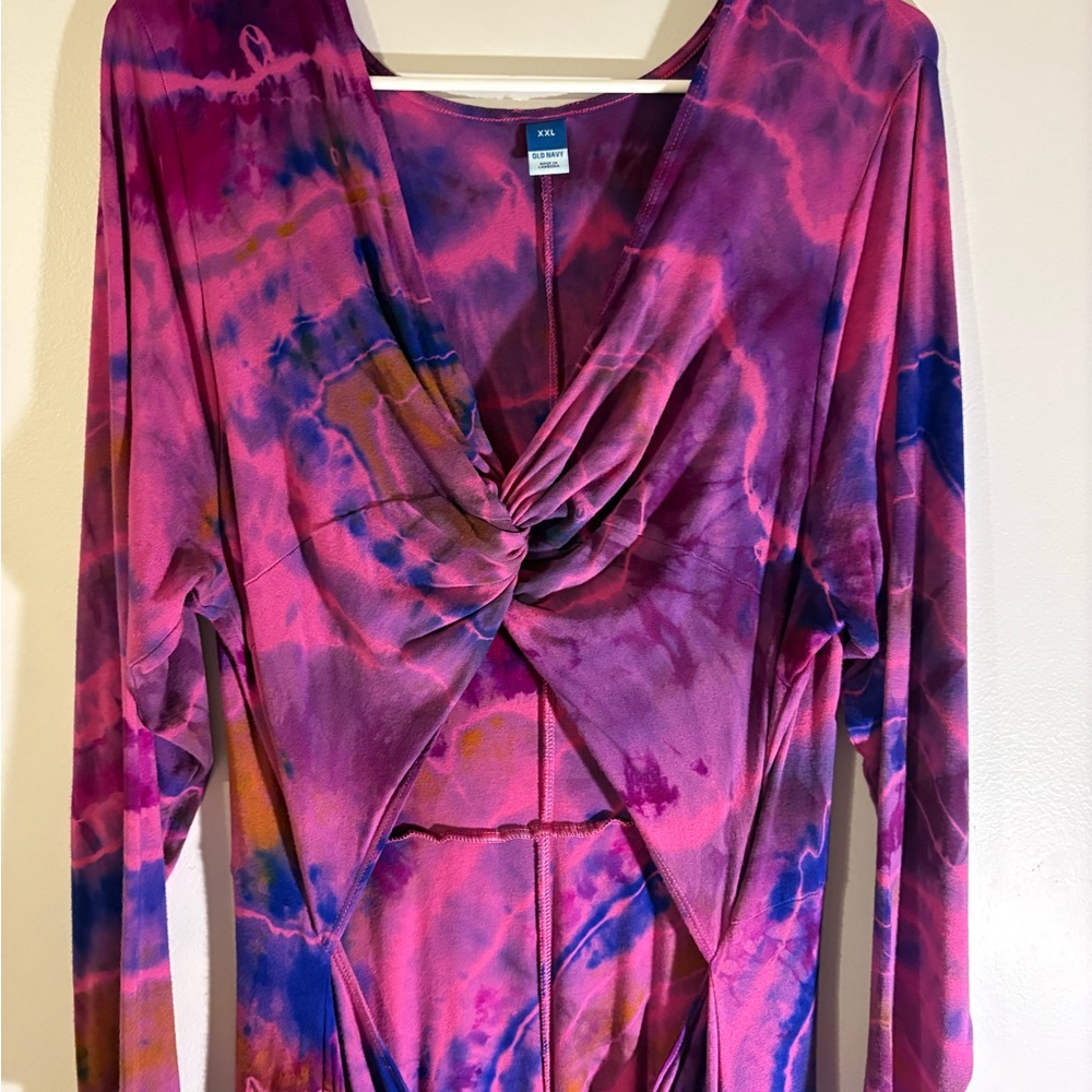Old Navy Pink and Purple Tie-Dye Dress